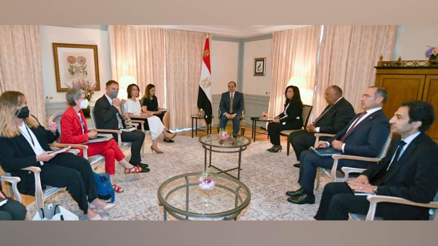 الرئيس السيسي أثناء لقائه وزيرة الخارجية الألمانية
