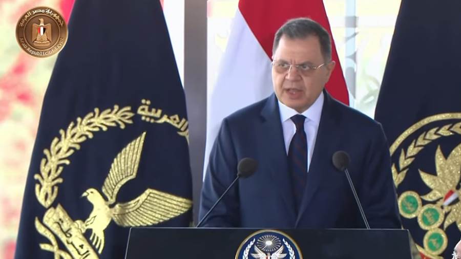 وزير الداخلية اللواء محمود توفيق أثناء كلمته