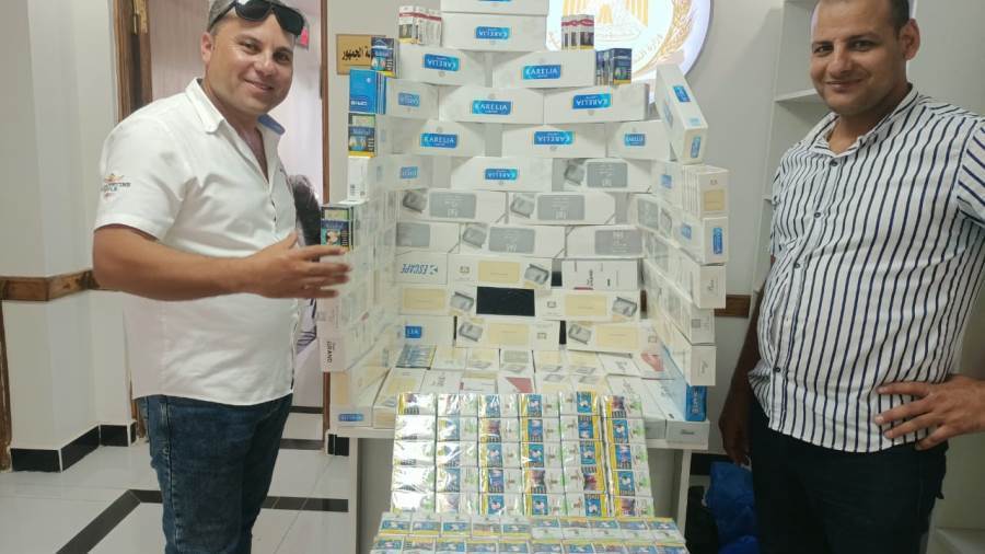 ضبط كميات كبيرة من السجائر مجهولة المصدر بالاسكندريه