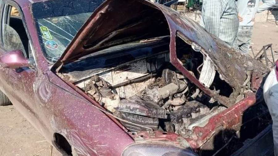 السيارة بعد انتشالها