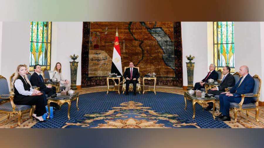 الرئيس السيسي يستقبل رئيسة البرلمان الأوروبي