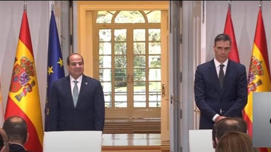 الرئيس عبد الفتاح السيسي وبيدرو سانشيز رئيس الحكومة الأسبانية