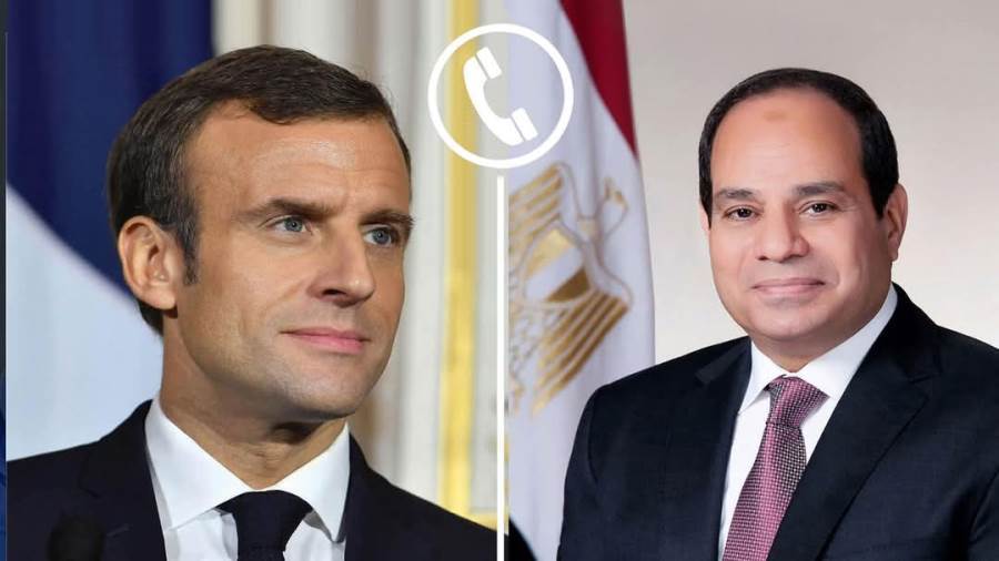 الرئيس عبد الفتاح السيسي والرئيس الفرنسي ماكرون