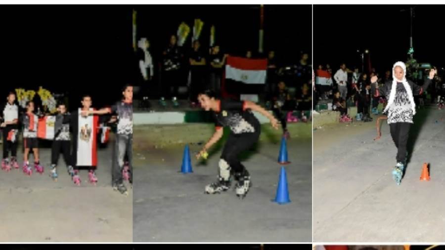 الرياضة والفن والتاريخ يجتمعون في ختام بطولة الباتيناج بالممشي السياحي امام معبد هيبس