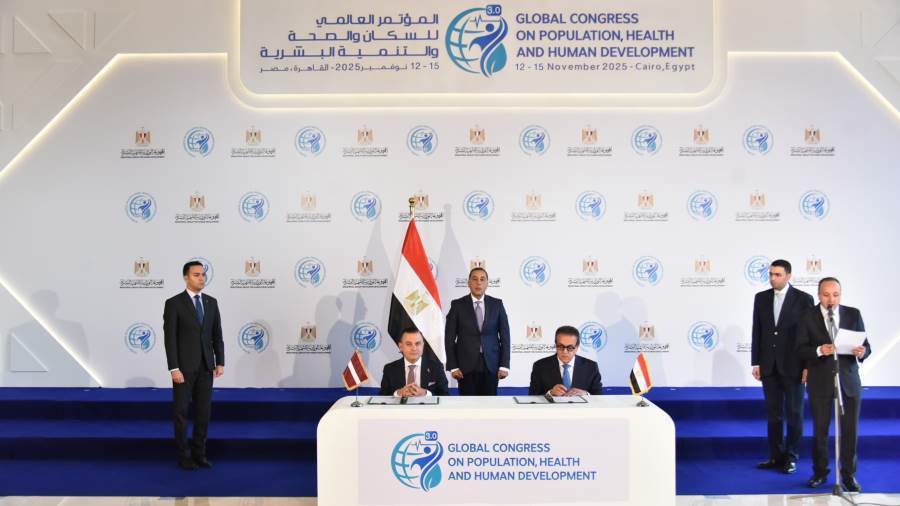 خلال توقيع بروتوكول التعاون مع دولة لاتفيا