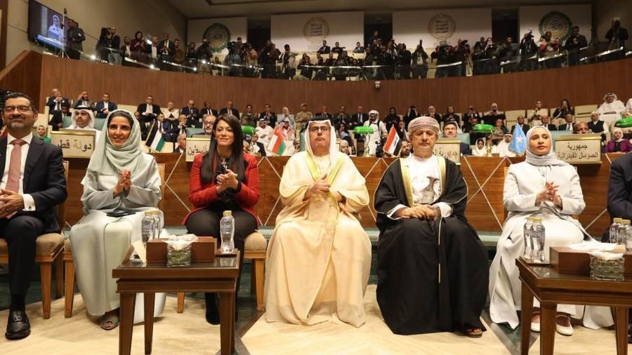 رانيا المشاط خلال فعالية حوائز التميز الحكومي العربي