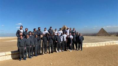 منتخب فرنسا لكرة اليد في زيارة الأهرامات