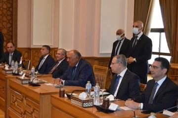 وزير الخارجية سامح شكري أثناء المباحثات المصرية الروسية