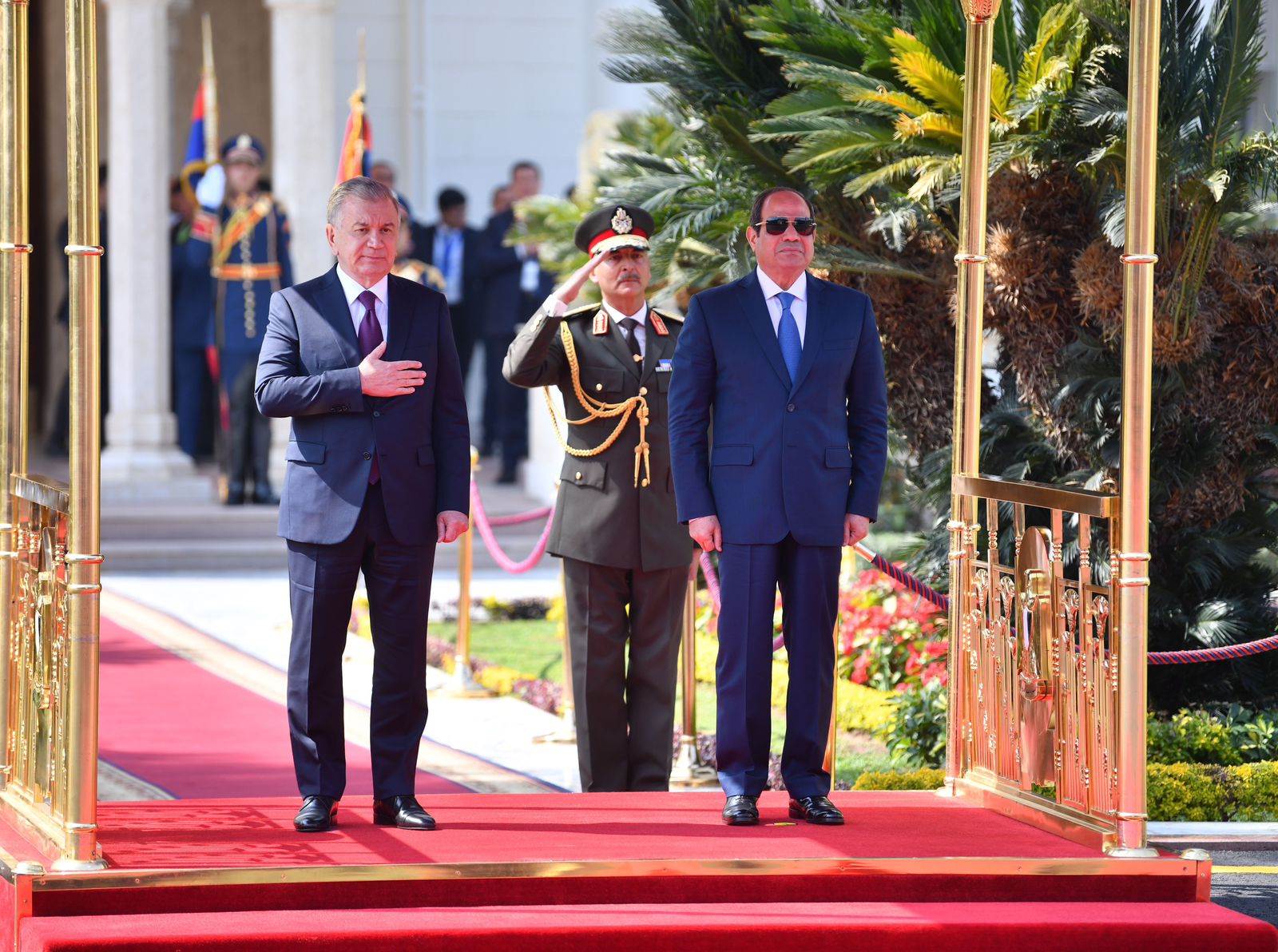 مراسم الاستقبال الرسمي للرئيس الاوزبكستاني