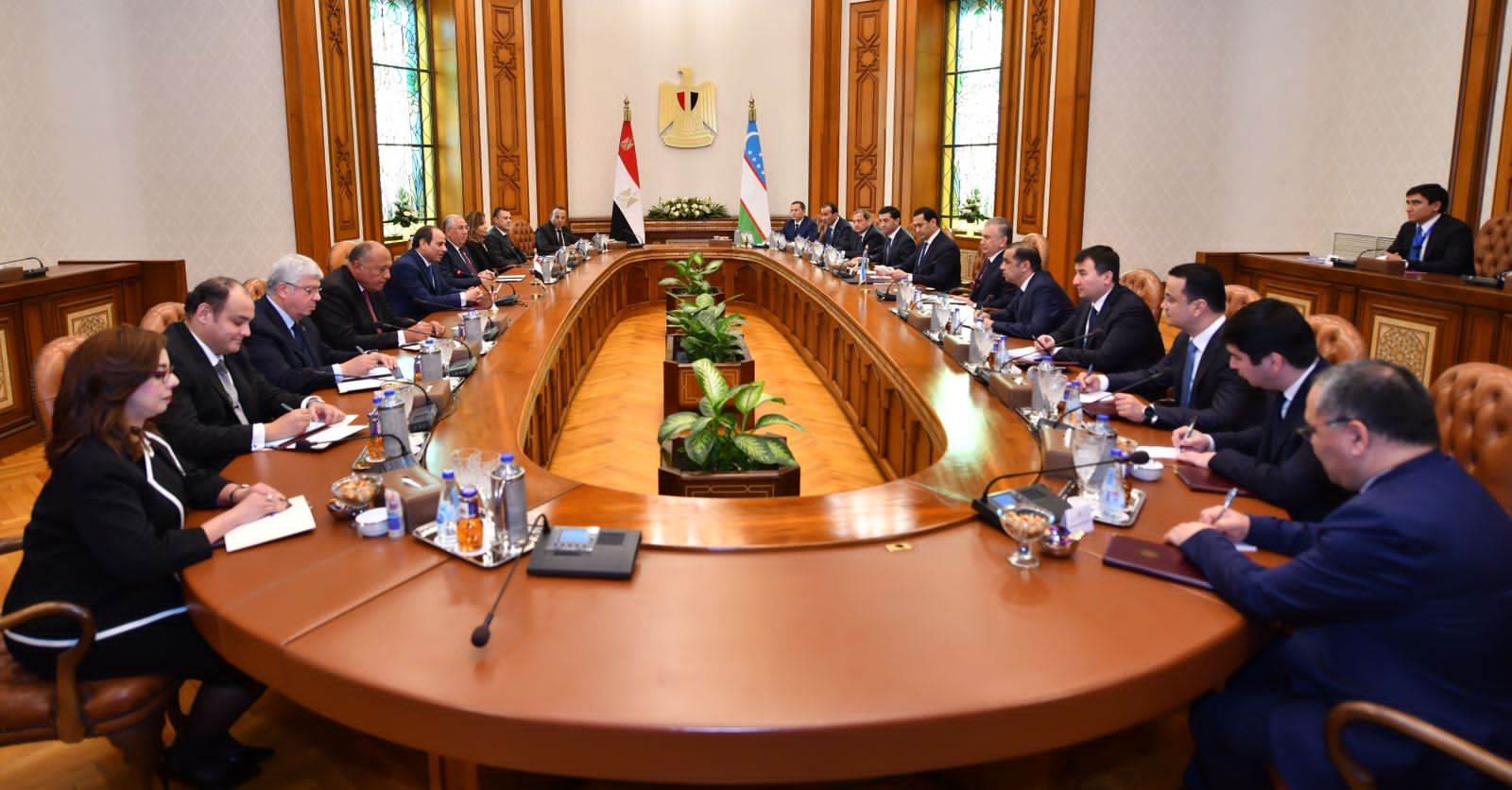 جلسة مباحثات مشتركة بين الجانبين المصري والاوزبكستاني