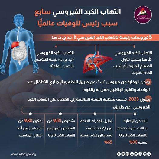 بالإنفوجراف تعرف على أسباب الإصابة بالألتهاب الكبدي الفيروسي وكيفية الوقاية منه