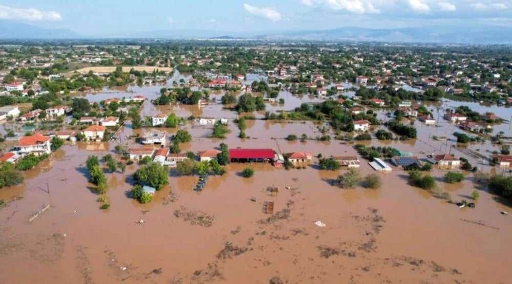 منطقة غمرتها الفيضانات في ميجالا كالييفيا في اليونان