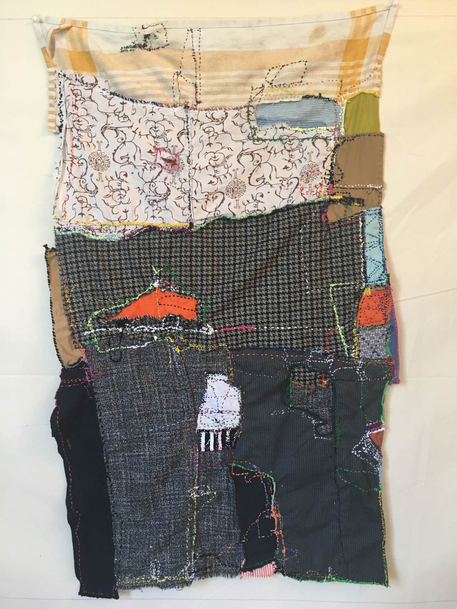 “ A piece of tent - قطعة من خيمة ” textile, stitching, 106x68cm - 2021