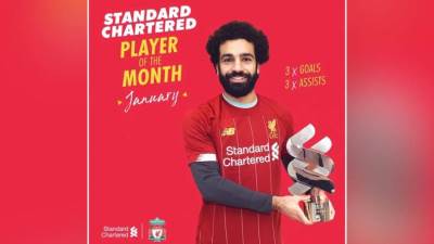 صلاح يفوز بجائزة لاعب شهر يناير في ليفربول