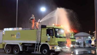 نيابة ملوى تعاين موقع حريق مخزن أسطوانات بوتاجاز بقرية تنده