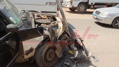 حادث تصادم بمزلقان نوى بشبين القناطر بسبب السرعة الزائدة