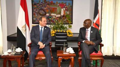 بالصور.. جانب من لقاء الرئيس السيسي ورئيس كينيا