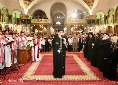 البابا تواضروس يرأس صلاة العشية بكنيسة الأنبا إبرام زين العابدين بالإسكندرية