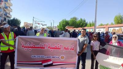 حزب الشعب الجمهوري بالوادي الجديد يشارك في الوقفة التضامنية مع فلسطين