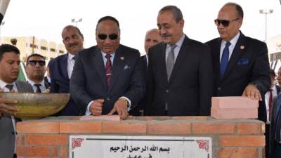 محافظ الإسماعيلية ورئيس هيئة قضايا الدولة يشهدان وضع حجر الأساس لمقر الهيئة الجديد بالمحافظة 