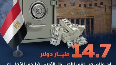 14.7 مليار دولار إجمالي صافي الأصول الأجنبية لدي القطاع المصرفي المصري