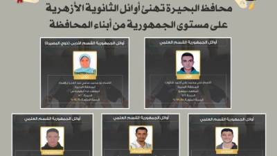 جاكلين عازر تهنئ أوائل الثانوية الأزهرية على مستوى الجمهورية من أبناء المحافظة