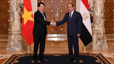 الرئيس السيسي يستقبل رئيس جمهورية فيتنام الاشتراكية بقصر الاتحادية × صور