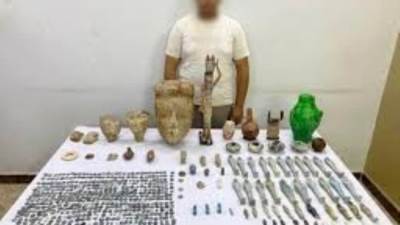عاجل.. ضبط شخص بالمنيا لحيازته 577 قطعة أثرية