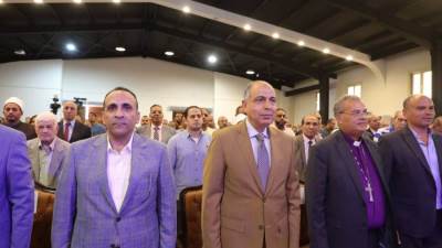 محافظ المنيا يشارك احتفال الهيئة القبطية الإنجيلية بمناسبة الاحتفال باليوبيل الماسي