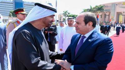 الرئيس السيسي يودع الشيخ محمد بن زايد رئيس دولة الإمارات