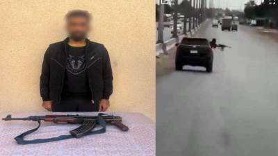 تفاصيل تداول فيديو لشخص يستقل سيارة "ملاكي" يطلق أعيرة نارية على قائد سيارة "ربع نقل"  