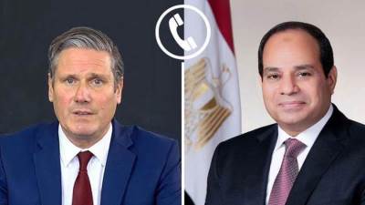 الرئيس السيسي يتلقى اتصالًا هاتفيًا من رئيس وزراء المملكة المتحدة