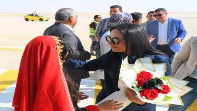 وزيرة التضامن تصل الوادي الجديد لتفقد عدد من المشروعات التنموية