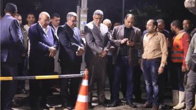 محافظ الجيزة يتفقد ميدانياً أعمال إصلاح الكسر المفاجئ لخط المياه بشارع ربيع الجيزي